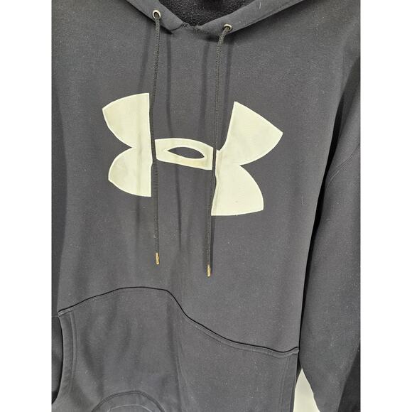 Under Armour Men's Black Long Sleeve Logo Printed Hooded Hoodie Size XXL - Picture 2 of 5